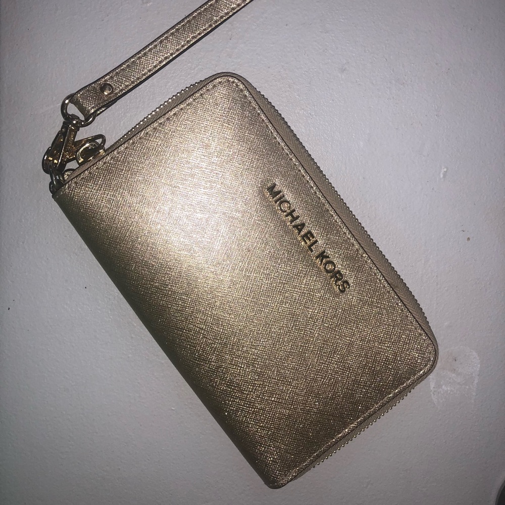 Gold Michael Kors Wallet/Wristlet.